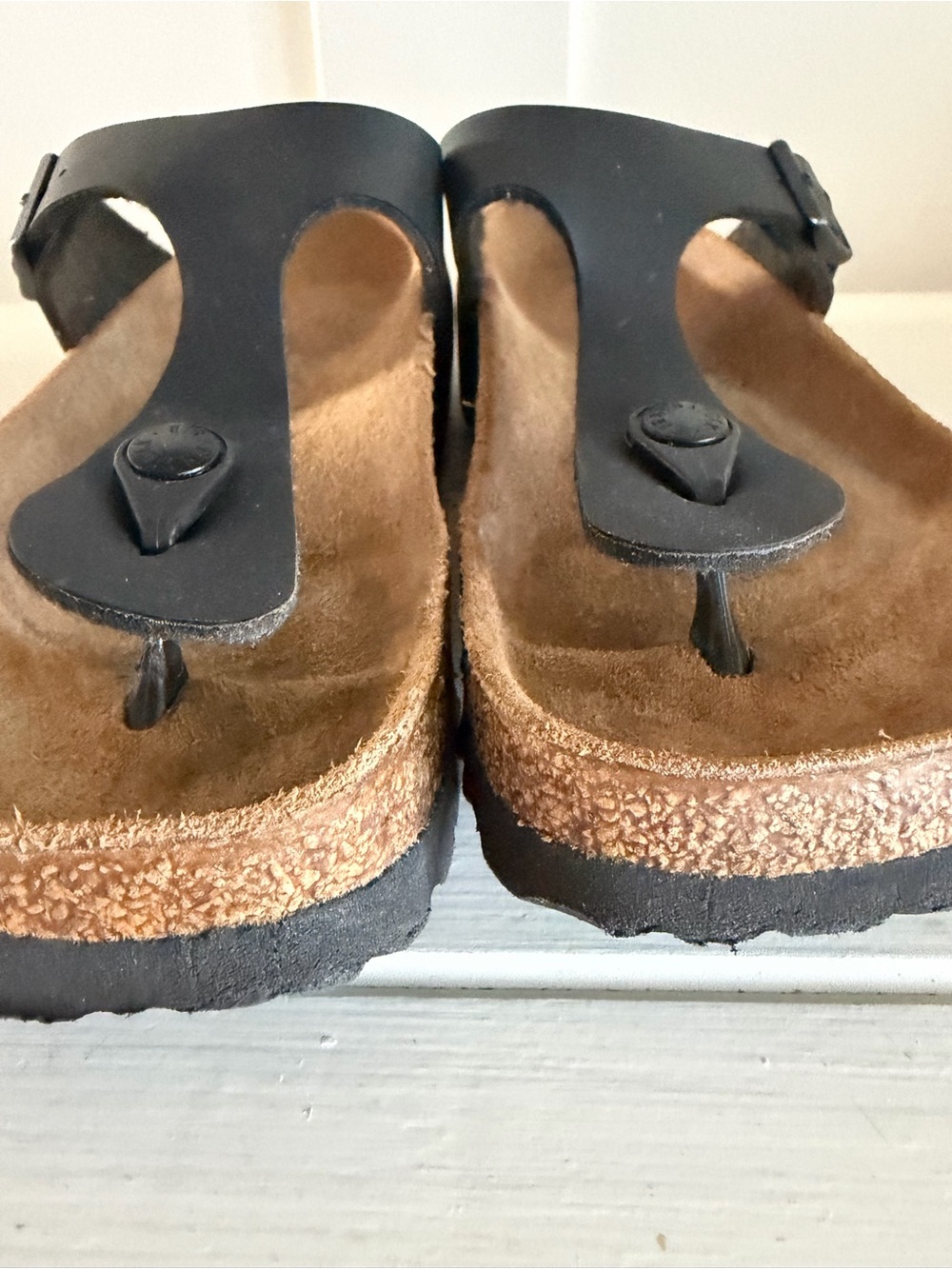 Birkenstock Gizeh Black Birko-Flor Thong Sandal Size 38 EU US 7-7.5 Gently Used - Picture 5 of 14